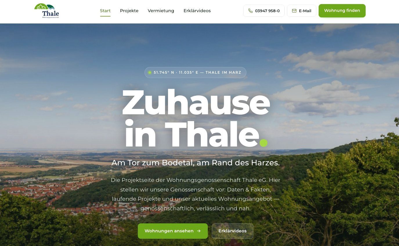 Projektwebsite auf Bildschirm und Smartphone